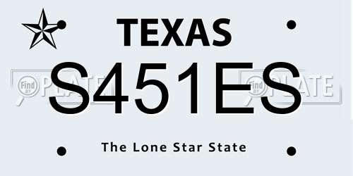 S451ES Texas License Plate