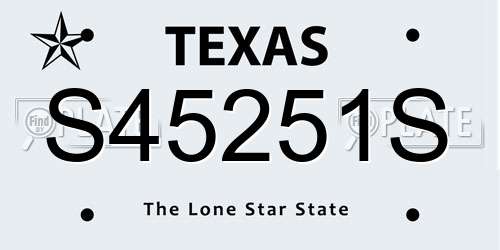 S45251S Texas License Plate