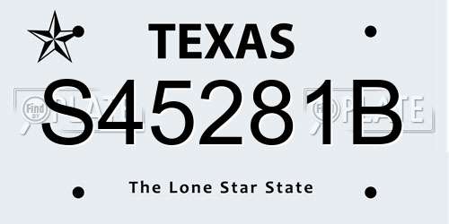 S45281B Texas License Plate