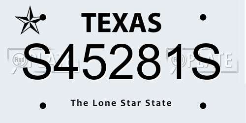 S45281S Texas License Plate