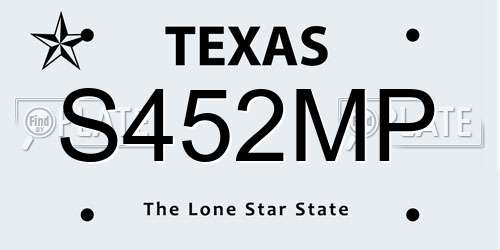 S452MP Texas License Plate