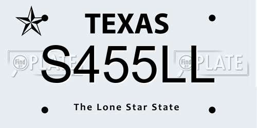 S455LL Texas License Plate