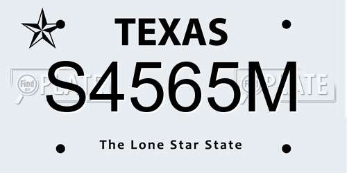 S4565M Texas License Plate