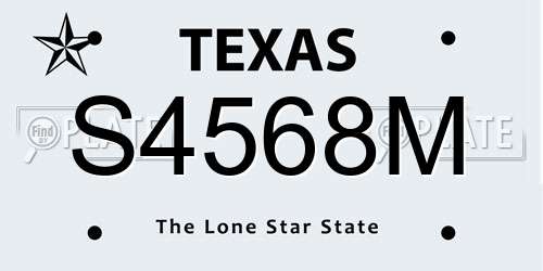 S4568M Texas License Plate