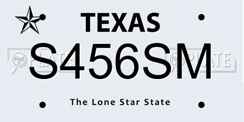S456SM Texas License Plate