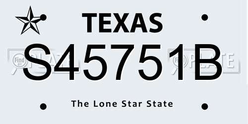 S45751B Texas License Plate