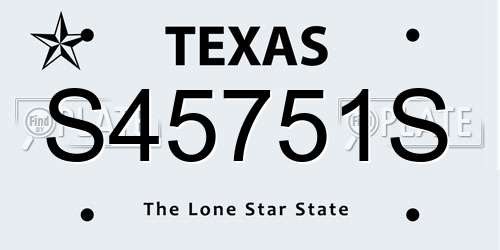 S45751S Texas License Plate