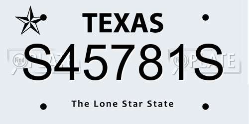 S45781S Texas License Plate