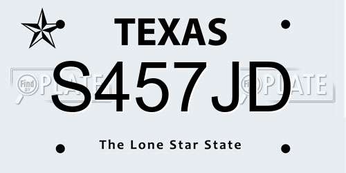 S457JD Texas License Plate