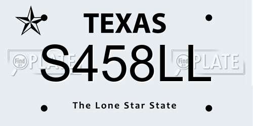 S458LL Texas License Plate