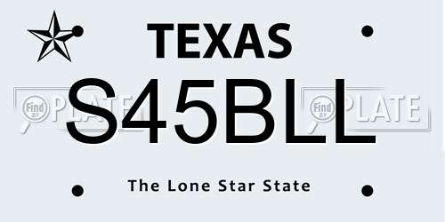 S45BLL Texas License Plate