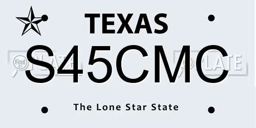 S45CMC Texas License Plate
