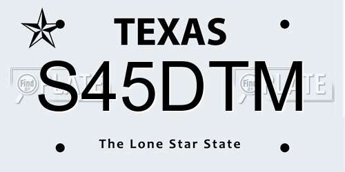 S45DTM Texas License Plate