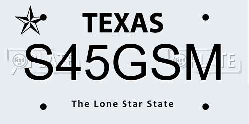 S45GSM Texas License Plate