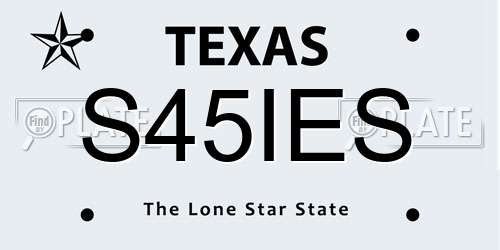 S45IES Texas License Plate