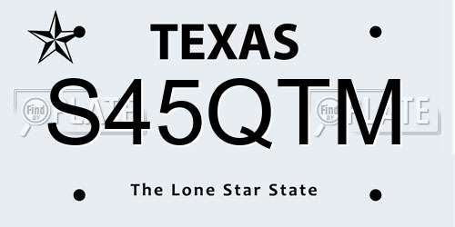 S45QTM Texas License Plate