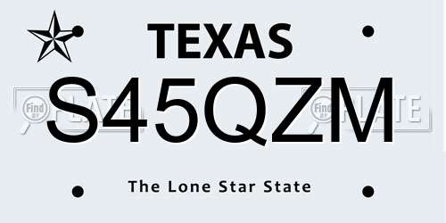 S45QZM Texas License Plate