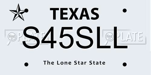 S45SLL Texas License Plate