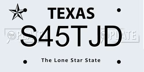 S45TJD Texas License Plate