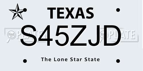 S45ZJD Texas License Plate