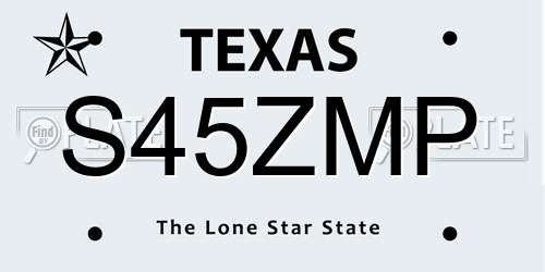 S45ZMP Texas License Plate