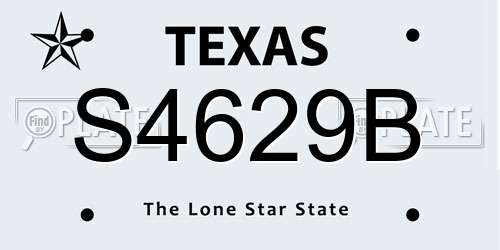 S4629B Texas License Plate