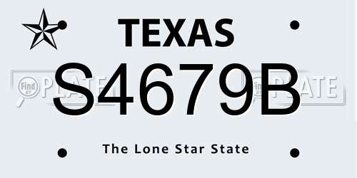 S4679B Texas License Plate