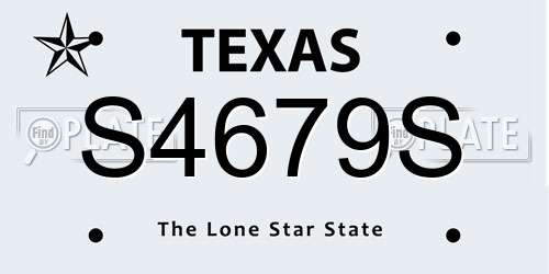 S4679S Texas License Plate