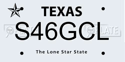 S46GCL Texas License Plate