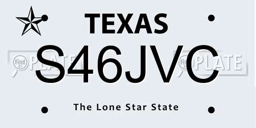 S46JVC Texas License Plate