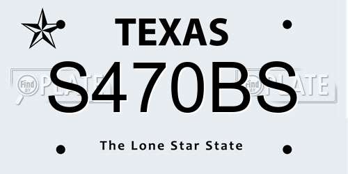 S470BS Texas License Plate