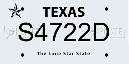 S4722D Texas License Plate