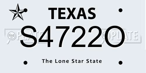 S4722O Texas License Plate