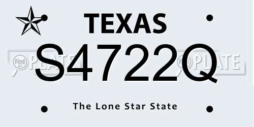 S4722Q Texas License Plate