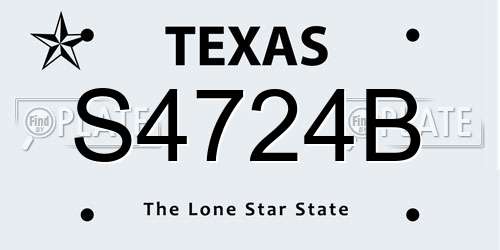 S4724B Texas License Plate