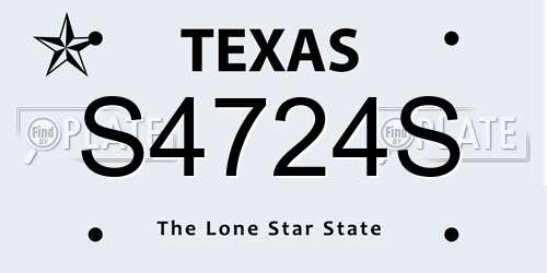 S4724S Texas License Plate
