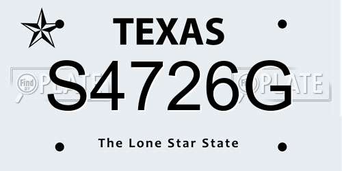 S4726G Texas License Plate