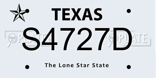 S4727D Texas License Plate