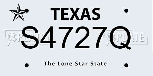S4727Q Texas License Plate