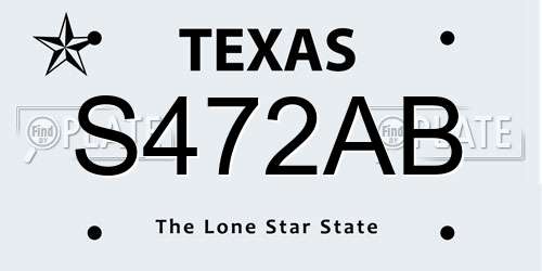 S472AB Texas License Plate