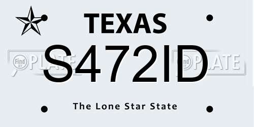 S472ID Texas License Plate