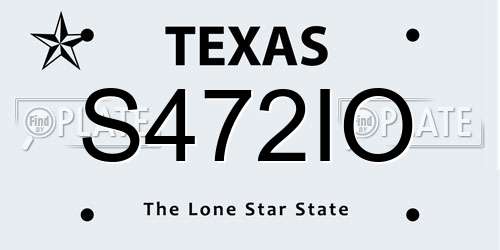 S472IO Texas License Plate