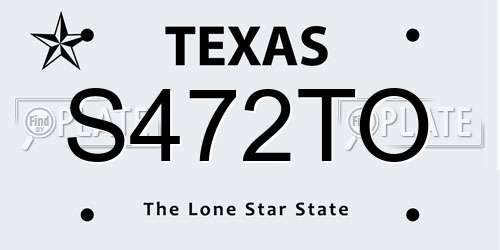 S472TO Texas License Plate
