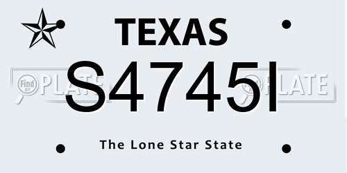 S4745I Texas License Plate