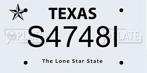 S4748I Texas License Plate