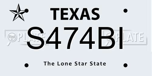 S474BI Texas License Plate