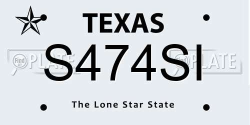 S474SI Texas License Plate