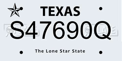 S47690Q Texas License Plate