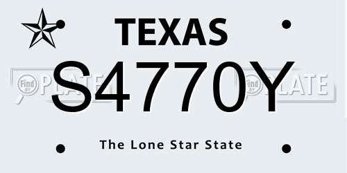 S4770Y Texas License Plate