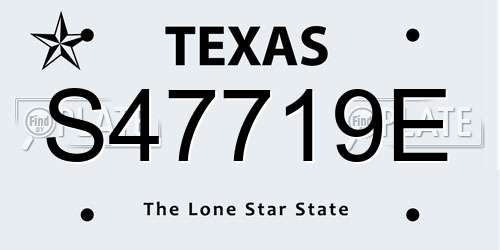 S47719E Texas License Plate